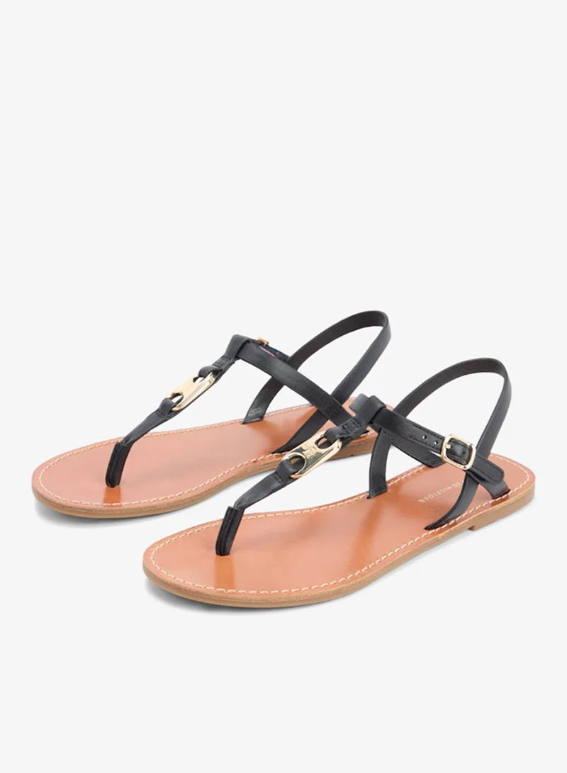 TOMMY HILFIGER  Leather Monogram Strap Sandals for Women | Best Price UAE
